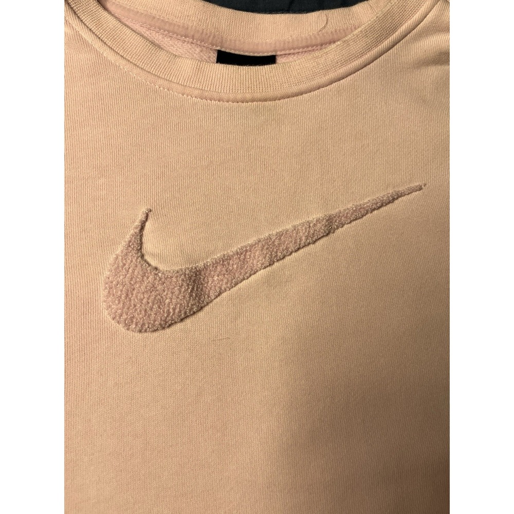 Nike Dri-FIT Cropped Sweatshirt Women's Med Pink Training Crew Swoosh DJ0774-663 - Picture 2 of 10